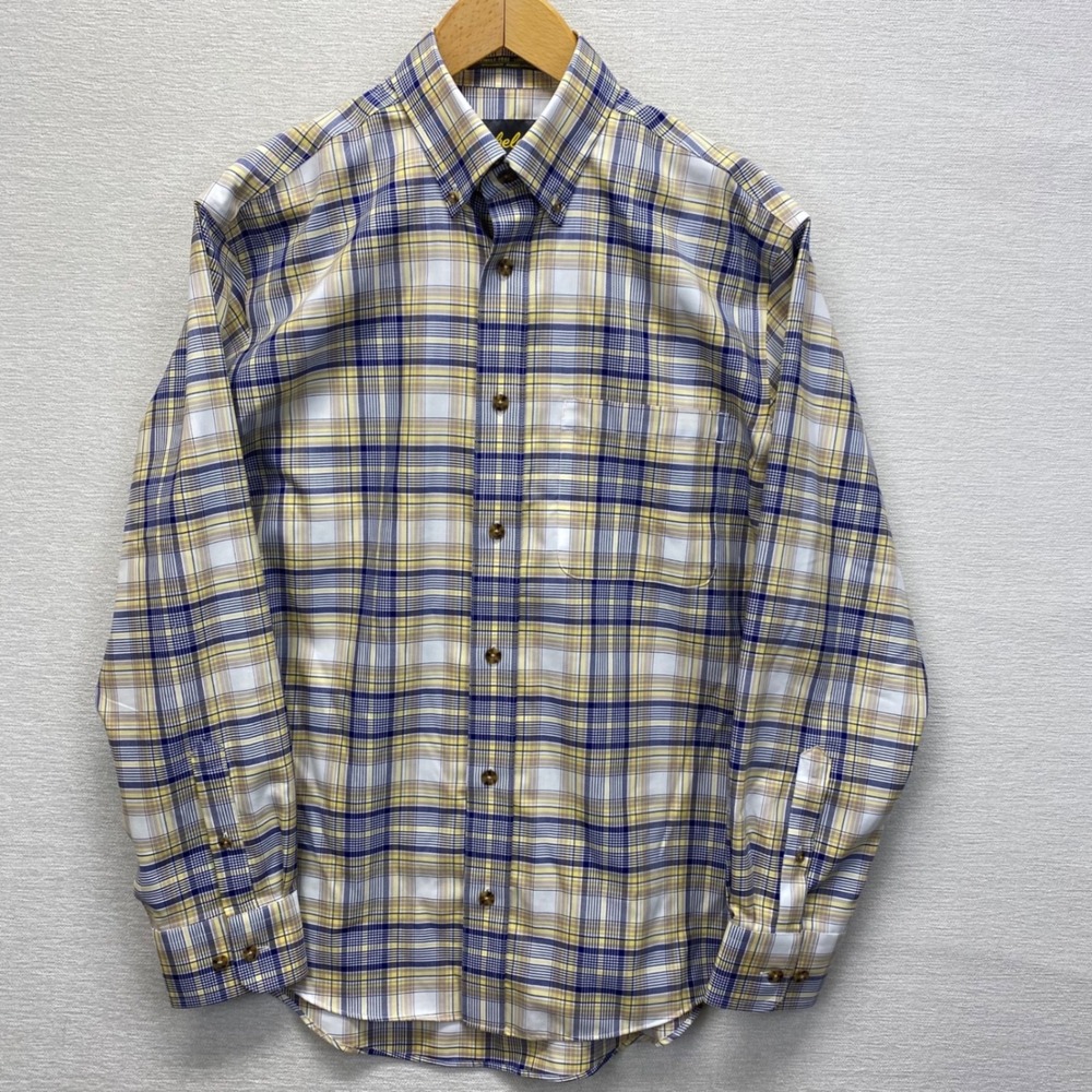 Cabelas Wrinkle-Free Plaid Button Down Shirt Mens M Cotton Long Sleeve VTG - Picture 2 of 9